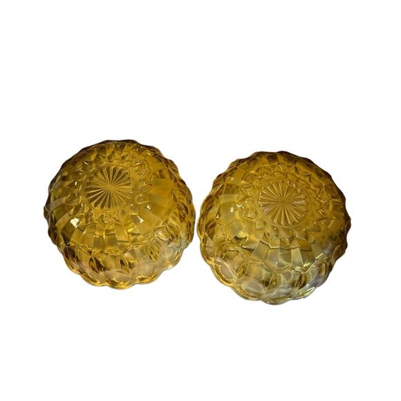 Vintage Anchor Hocking FAIRFIELD Honey Gold/AMBER 9x4 Glass Serving Bowls Lot 2 - Picture 4 of 6